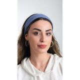 Hürrem Bone 3007_34 Mavi Viskon Kumaş Sade Pratik Hazır Geçmeli Tesettür Bone
