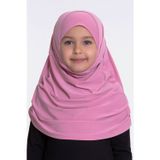 Hürrem Bone 78_04 Pembe Sandy Kumaş Kendinden Boneli Pratik Hazır Geçmeli Çocuk Tesettür Bone