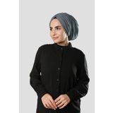 HÜRREM BONE Antrasit Drapeli Salaş Tesettür Bone Sandy Büzgülü 2315_25