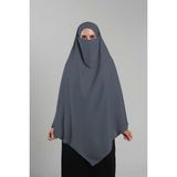 Hürrem Bone Antrasit Pratik Hazır Geçmeli Tesettür Eşarp Krep Bağcıklı Çift Katlı Sufle Hijab 2314_25