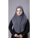 Hürrem Bone Antrasit Pratik Hazır Geçmeli Tesettür Eşarp Sandy Kumaş Düz Hijab 2308_25
