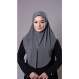 Hürrem Bone Antrasit Pratik Hazır Geçmeli Tesettür Eşarp Sandy Kumaş Yırtmaçlı Düz Hijab 2310_25
