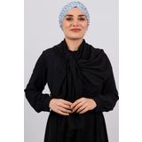 HÜRREM BONE Bebe Mavisi Pratik Hazır Geçmeli Tesettür Bone Sandy Kumaş Taşlı 1456_11