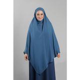 Hürrem Bone Bebe Mavisi Pratik Hazır Geçmeli Tesettür Eşarp Krep Bağcıklı Çift Katlı Sufle Hijab 2314_11