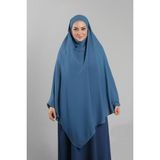 Hürrem Bone Bebe Mavisi Pratik Hazır Geçmeli Tesettür Eşarp Krep Bağcıklı Sufle Hijab 2313_11