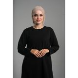 Hürrem Bone Bej Pratik Hazır Geçmeli Tesettür Bone Sandy Kumaş Büzgülü 2114_12
