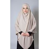 Hürrem Bone Bej Pratik Hazır Geçmeli Tesettür Eşarp Medine İpeği Bağcıklı Sufle Hijab 2301_12