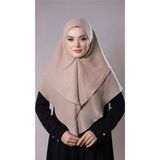Hürrem Bone Bej Pratik Hazır Geçmeli Tesettür Eşarp Pamuk Caz Kumaş Çift Katlı Düz Hijab 2303_12
