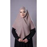 Hürrem Bone Bej Pratik Hazır Geçmeli Tesettür Eşarp Pamuk Caz Kumaş Düz Hijab 2306_12