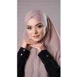 Hürrem Bone Bej Pratik Hazır Geçmeli Tesettür Eşarp Pamuk Caz Kumaş Tek Katlı Çapraz Hijab 2305_12