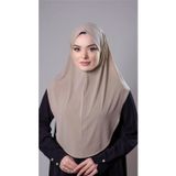Hürrem Bone Bej Pratik Hazır Geçmeli Tesettür Eşarp Sandy Kumaş Düz Hijab 2308_12