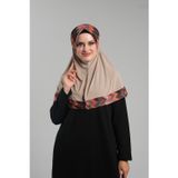 Hürrem Bone Bej Pratik Hazır Geçmeli Tesettür Eşarp Sandy Renkli Desenli Fileli 2401_12