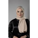 Hürrem Bone Bej Pratik Hazır Geçmeli Tesettür Şal Örme Kumaş Taş Desenli 2118T_12