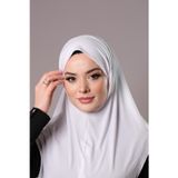 Hürrem Bone Beyaz Pratik Hazır Geçmeli Tesettür Eşarp Sandy Kumaş Düz Hijab 2308_42