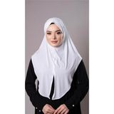 Hürrem Bone Beyaz Pratik Hazır Geçmeli Tesettür Eşarp Sandy Kumaş Yırtmaçlı Düz Hijab 2310_42