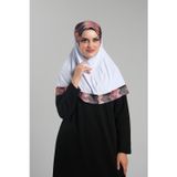 Hürrem Bone Beyaz Pratik Hazır Geçmeli Tesettür Eşarp Sandy Renkli Desenli Fileli 2401_42