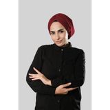HÜRREM BONE Bordo Drapeli Salaş Tesettür Bone Sandy Büzgülü 2315_16