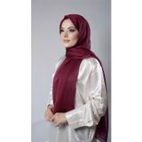 Hürrem Bone Bordo Düz Klasik Şal Şifon Kumaş Janjan Abiye 202108_16