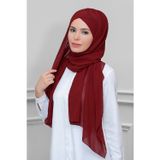 Hürrem Bone Bordo Pratik Hazır Geçmeli Bone Şal Şifon Kendinden Boneli Tek Bantlı 1453_16
