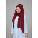 Hürrem Bone Bordo Pratik Hazır Geçmeli Bone Şal Şifon Kendinden Boneli Üç Bantlı 1451_16 - Standart