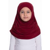 Hürrem Bone Bordo Pratik Hazır Geçmeli Çocuk Tesettür Bone Sandy Kumaş Kendinden Boneli 78_16