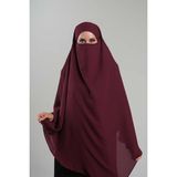 Hürrem Bone Bordo Pratik Hazır Geçmeli Tesettür Eşarp Krep Bağcıklı Çift Katlı Sufle Hijab 2314_16