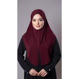 Hürrem Bone Bordo Pratik Hazır Geçmeli Tesettür Eşarp Sandy Kumaş Yırtmaçlı Düz Hijab 2310_16