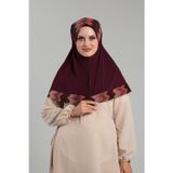 Hürrem Bone Bordo Pratik Hazır Geçmeli Tesettür Eşarp Sandy Renkli Desenli Fileli 2401_16