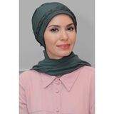 Hürrem Bone Füme Pratik Hazır Geçmeli Tesettür Bone Fukuro Piliseli Örgülü Şifon Atkılı 1825A_25