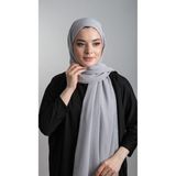 HÜRREM BONE Gri Pratik Hazır Geçmeli Şal Şifon Boru Boneli _15 3001