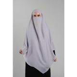 Hürrem Bone Gri Pratik Hazır Geçmeli Tesettür Eşarp Krep Bağcıklı Çift Katlı Sufle Hijab 2314_15