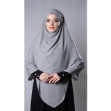 Hürrem Bone Gri Pratik Hazır Geçmeli Tesettür Eşarp Medine İpeği Bağcıklı Çift Katlı Sufle Hijab 2302_15