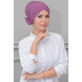 Hürrem Bone Gül K. Pratik Hazır Geçmeli Tesettür Bone Sandy Kumaş Fiyonklu Çift Taraflı Tek Çapraz 1833_18 - Standart - Gül Kurusu