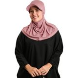 Hürrem Bone Gül Kurusu Pratik Hazır Geçmeli Şapkalı Tesettür Eşarp Viskon Düz 2513_18 - Standart