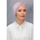 HÜRREM BONE Gül Kurusu Pratik Hazır Geçmeli Tesettür Bone Fukuro Sandy Kumaş Büzgülü 1831_18
