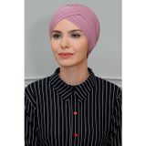 Hürrem Bone Gül Kurusu Pratik Hazır Geçmeli Tesettür Bone Sandy Kumaş Üç Çapraz 1803_18