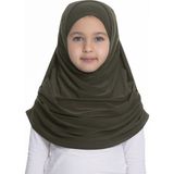 Hürrem Bone Haki Pratik Hazır Geçmeli Çocuk Tesettür Bone Sandy Kumaş Kendinden Boneli 78_09