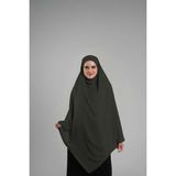 Hürrem Bone Haki Pratik Hazır Geçmeli Tesettür Eşarp Krep Bağcıklı Sufle Hijab 2313_09