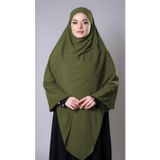 Hürrem Bone Haki Pratik Hazır Geçmeli Tesettür Eşarp Medine İpeği Bağcıklı Sufle Hijab 2301_09