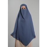 Hürrem Bone İndigo Pratik Hazır Geçmeli Tesettür Eşarp Krep Bağcıklı Çift Katlı Sufle Hijab 2314_34