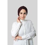 Hürrem Bone Kahve Drapeli Salaş Tesettür Bone Sandy Büzgülü 2315_14 - Standart