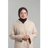 Hürrem Bone Kahve Pratik Hazır Geçmeli Tesettür Eşarp Sandy Arkadan Çıtçıtlı Piliseli Hijab 2406_14
