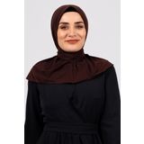 Hürrem Bone Kahve Pratik Hazır Geçmeli Tesettür Eşarp Sandy Kumaş Arkadan Çıtçıtlı 2101_14