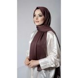 Hürrem Bone Kahverengi Düz Klasik Şal Şifon Kumaş Janjan Abiye 202108_14