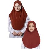 Hürrem Bone Kiremit Pratik Anne Kız Kombin Tesettür Eşarp Sandy Düz Hijab 230812_05