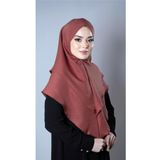 Hürrem Bone Kiremit Pratik Hazır Geçmeli Tesettür Eşarp Pamuk Caz Kumaş Çift Katlı Çapraz Hijab 2304_05