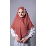 Hürrem Bone Kiremit Pratik Hazır Geçmeli Tesettür Eşarp Pamuk Caz Kumaş Düz Hijab 2306_05