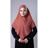 Hürrem Bone Kiremit Pratik Hazır Geçmeli Tesettür Eşarp Pamuk Caz Kumaş Tek Katlı Çapraz Hijab 2305_05