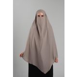 Hürrem Bone Koyu Bej Pratik Hazır Geçmeli Tesettür Eşarp Krep Bağcıklı Sufle Hijab 2313_44