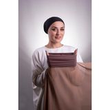 HÜRREM BONE Koyu Vizon Pratik Hazır Geçmeli Şal Şifon Boru Boneli _38 3001